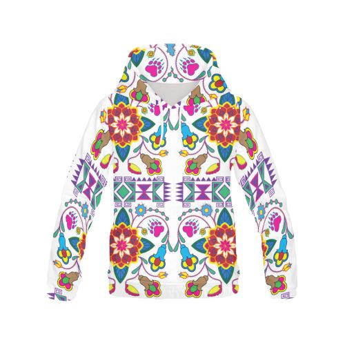Geometric Floral Winter-White All Over Print Hoodie for Men (USA Size) (Model H13) All Over Print Hoodie for Men (H13) e-joyer