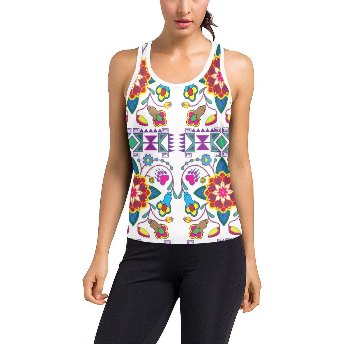 Geometric Floral Winter Racerback Tank Top