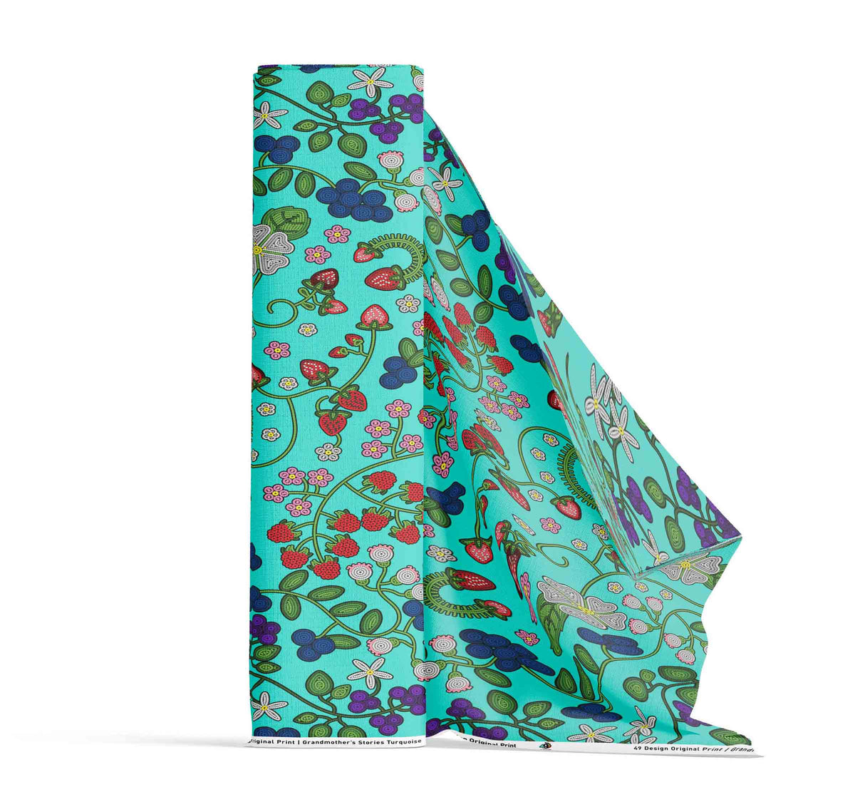 Grandmother's Stories Turquoise Fabric by 49 Dzine