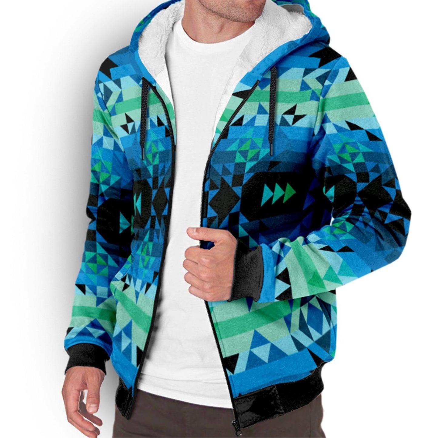 Geometric Star Sherpa Hoodie