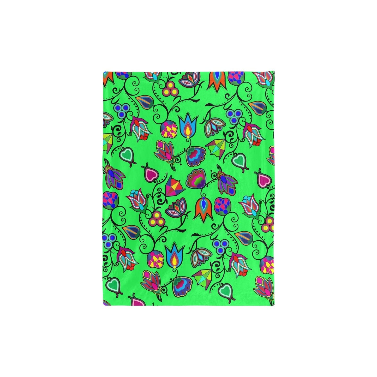 Indigenous Paisley Green Baby Blanket 30"x40" Baby Blanket 30"x40" e-joyer