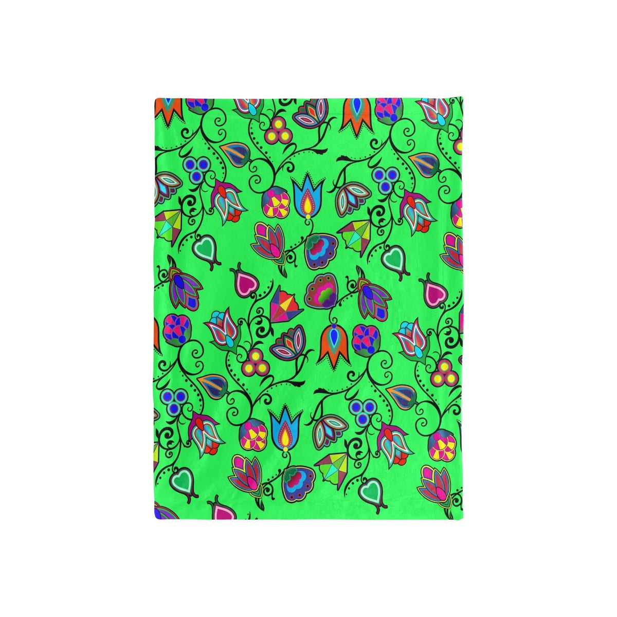 Indigenous Paisley Green Large Baby Blanket by 49 Dzine (image 3)