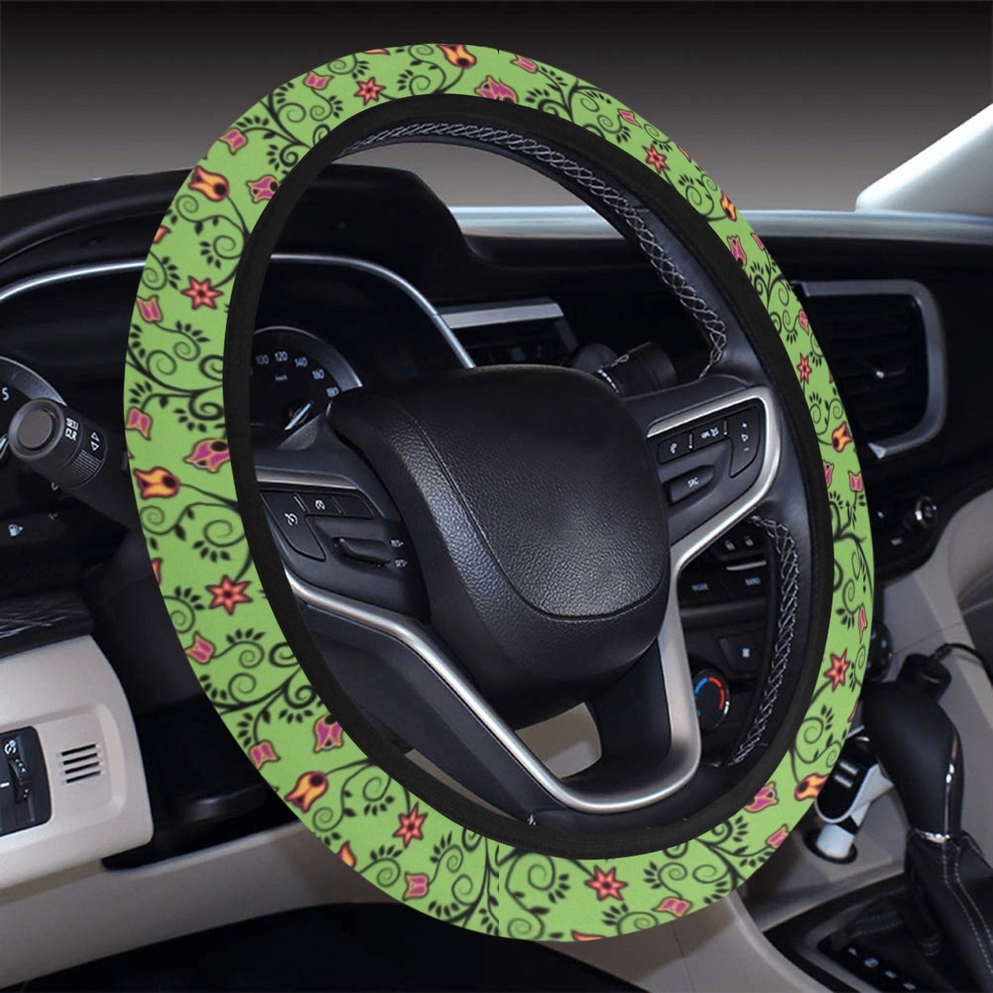 LightGreen Yellow Star Steering Wheel Cover with Elastic Edge Steering Wheel Cover with Elastic Edge e-joyer