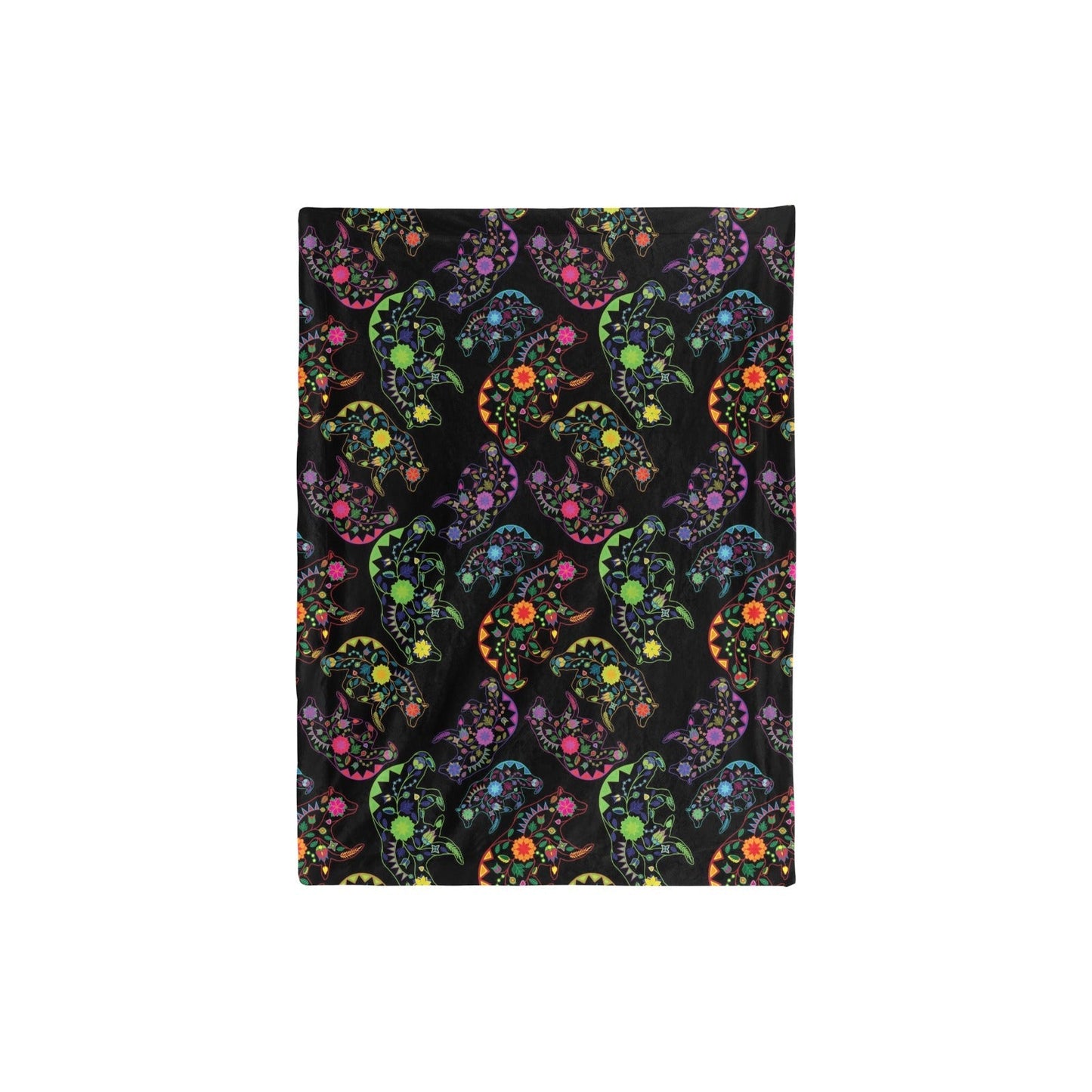 Neon Floral Bears Baby Blanket 30"x40" Baby Blanket 30"x40" e-joyer
