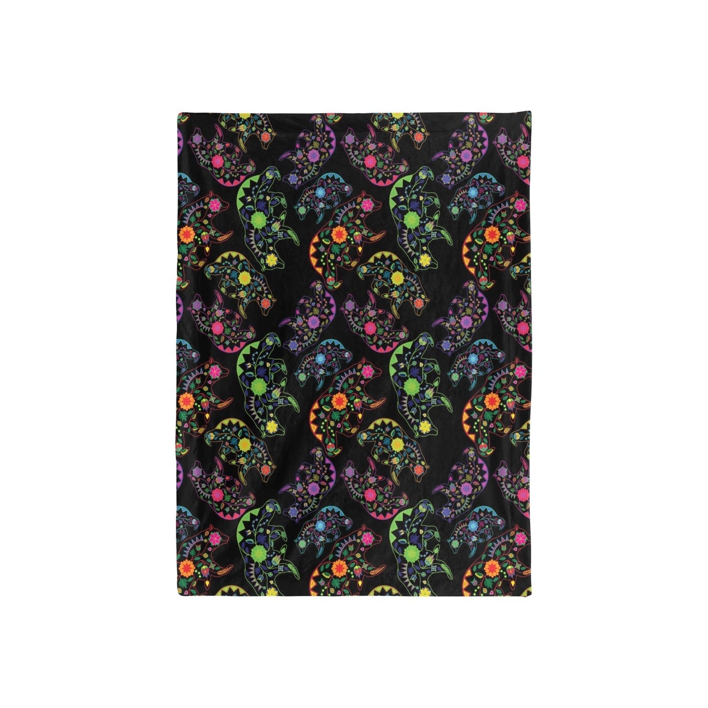 Neon Floral Bears Baby Blanket 40"x50" Baby Blanket 40"x50" e-joyer