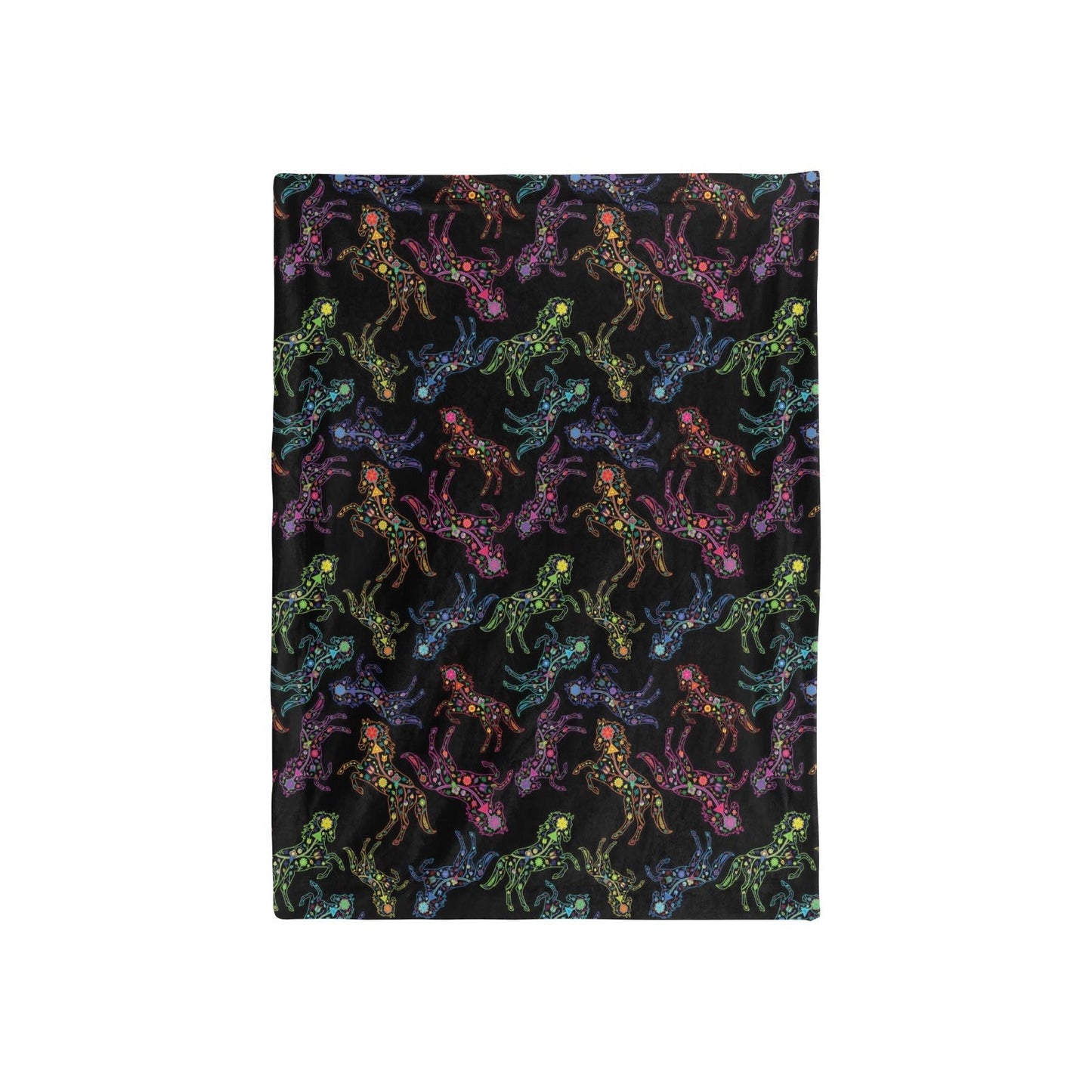 Neon Floral Horses Baby Blanket 40"x50" Baby Blanket 40"x50" e-joyer
