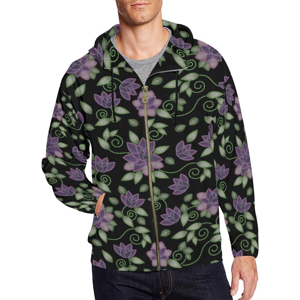 Beaded Rose Full Zip Hoodie for Men