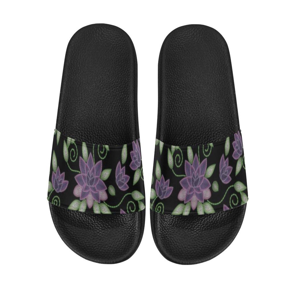 Beaded Rose Slide Sandals