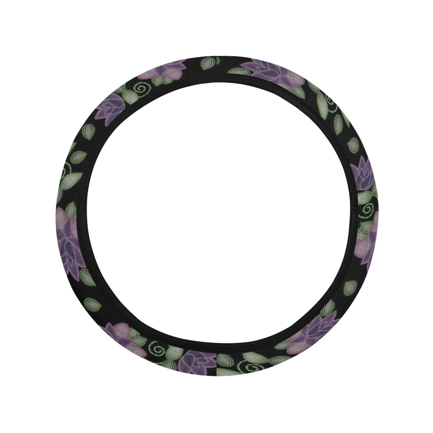 Beaded Rose Steering Wheel Cover
