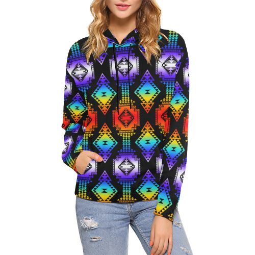 Rainbow Gathering All Over Print Hoodie for Women (USA Size) (Model H13) All Over Print Hoodie for Women (H13) e-joyer 