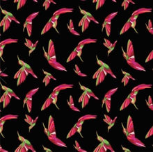 Load image into Gallery viewer, Red Swift Colourful Black Cotton Poplin Fabric By the Yard Fabric NBprintex 
