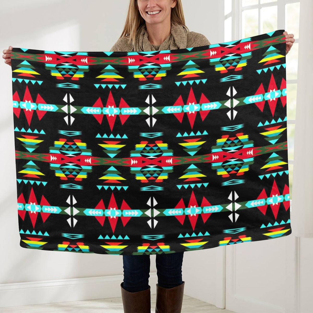 River Trail Sunset Large Baby Blanket by 49 Dzine