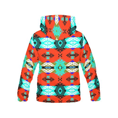 Sovereign Nation Blue All Over Print Hoodie for Women (USA Size) (Model H13) All Over Print Hoodie for Women (H13) e-joyer