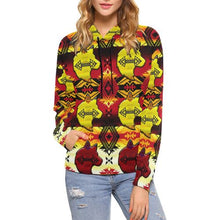 Load image into Gallery viewer, Sovereign Nation Fire with Wolf All Over Print Hoodie for Women (USA Size) (Model H13) All Over Print Hoodie for Women (H13) e-joyer 

