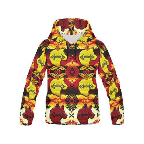 Sovereign Nation Fire with Wolf All Over Print Hoodie for Women (USA Size) (Model H13) All Over Print Hoodie for Women (H13) e-joyer