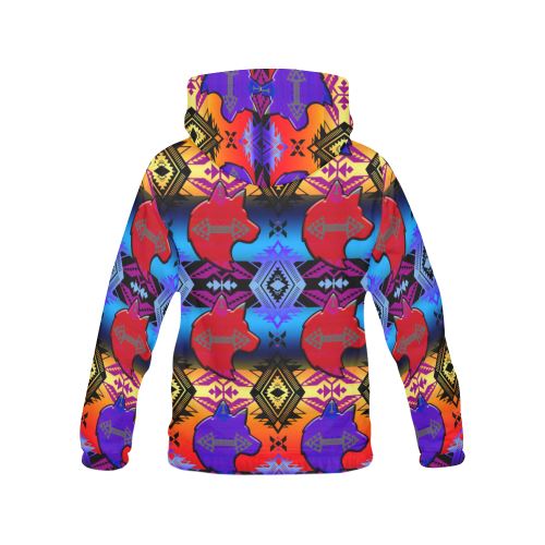 Soveriegn Nation Sunset with Wolf All Over Print Hoodie for Women (USA Size) (Model H13) All Over Print Hoodie for Women (H13) e-joyer