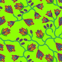 Load image into Gallery viewer, Spring Blossoms Neon Green Cotton Poplin Fabric By the Yard Fabric NBprintex 
