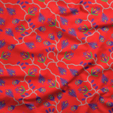 Load image into Gallery viewer, Spring Blossoms Red Cotton Poplin Fabric By the Yard Fabric NBprintex 
