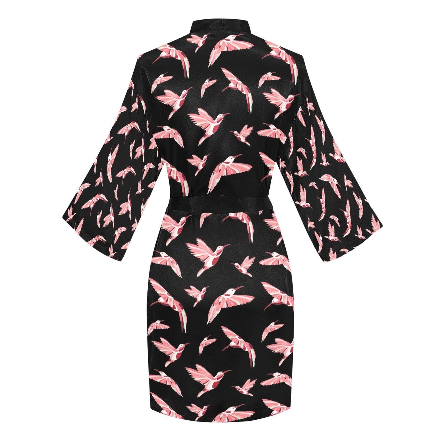 Strawberry Black Long Sleeve Kimono Robe Long Sleeve Kimono Robe e-joyer