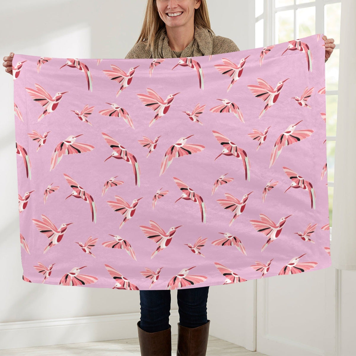 Strawberry Pink Large Baby Blanket by 49 Dzine