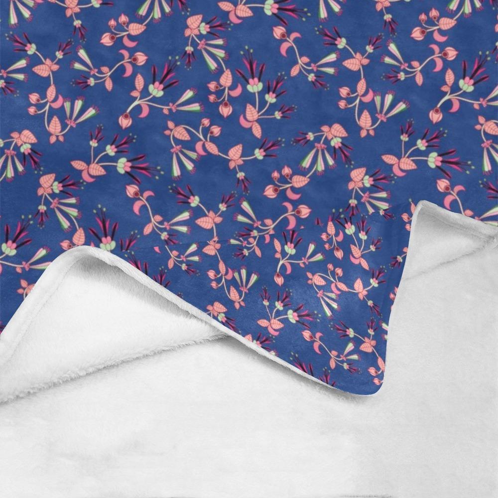 Swift Floral Peach Blue X-Large Micro Fleece Blanket by 49 Dzine (image 4)