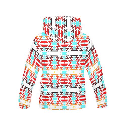 White Fire and Sky All Over Print Hoodie for Women (USA Size) (Model H13) All Over Print Hoodie for Women (H13) e-joyer