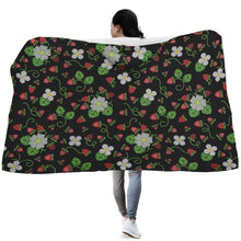 Load image into Gallery viewer, Strawberry Dreams Midnight Hooded Blanket
