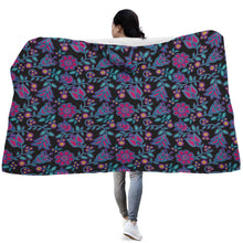 Load image into Gallery viewer, Beaded Nouveau Coal Hooded Blanket
