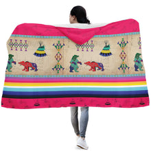 Load image into Gallery viewer, Bear Ledger Berry Hooded Blanket

