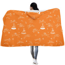 Load image into Gallery viewer, Ledger Dabbles Orange Hooded Blanket
