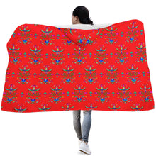 Load image into Gallery viewer, Dakota Damask Red Hooded Blanket
