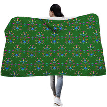 Load image into Gallery viewer, Dakota Damask Green Hooded Blanket
