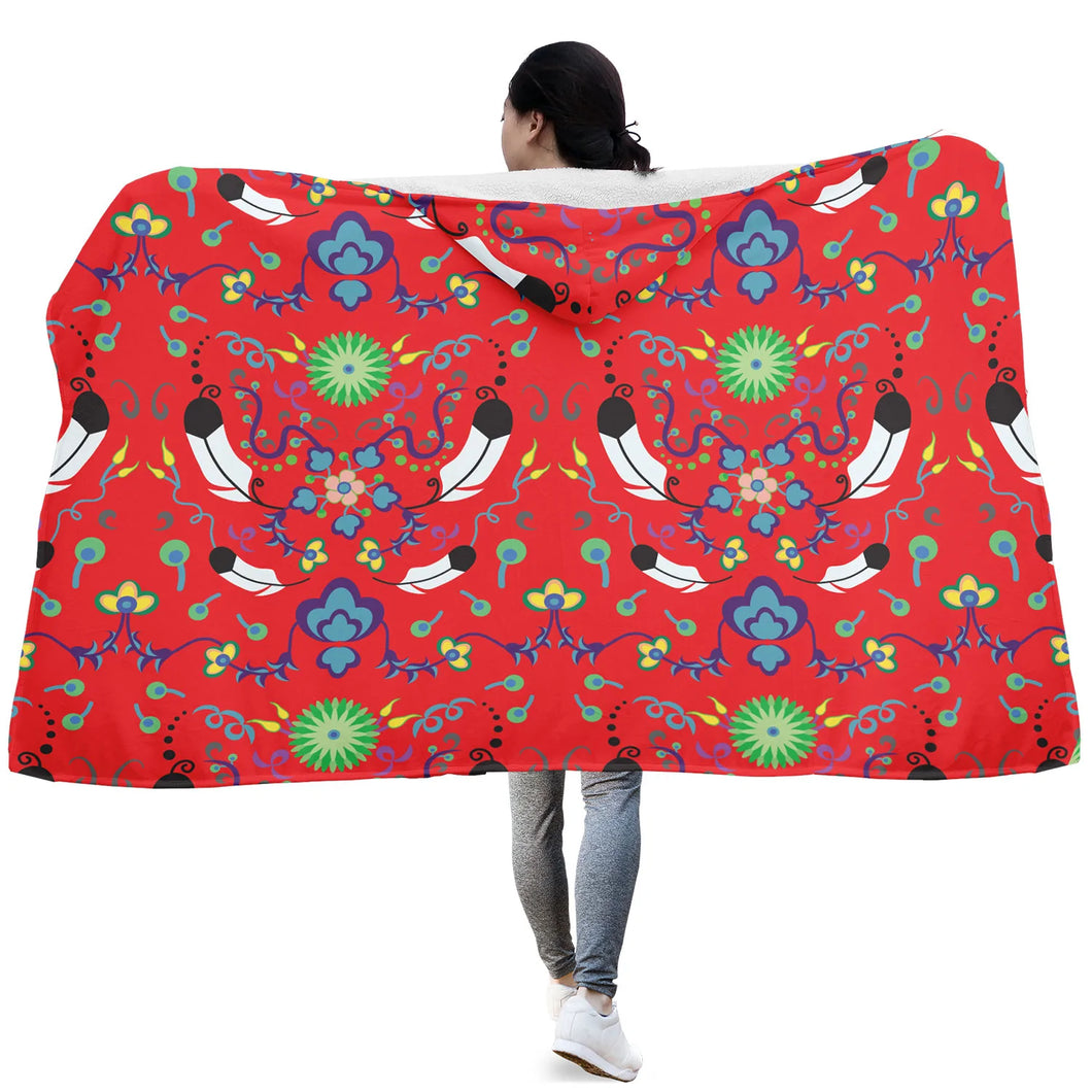 New Growth Vermillion Hooded Blanket