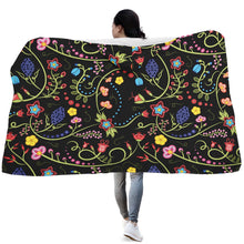 Load image into Gallery viewer, Fresh Fleur Midnight Hooded Blanket
