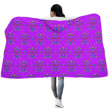 Load image into Gallery viewer, Dakota Damask Purple Hooded Blanket
