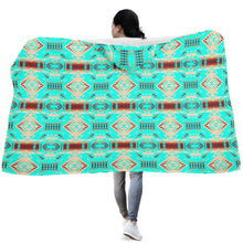 Load image into Gallery viewer, Gathering Earth Turquoise Hooded Blanket
