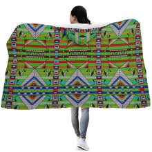 Load image into Gallery viewer, Medicine Blessing Lime Green Hooded Blanket
