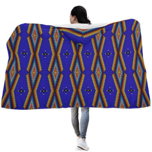 Load image into Gallery viewer, Diamond in the Bluff Blue Hooded Blanket
