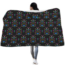 Load image into Gallery viewer, Dakota Damask Black Hooded Blanket

