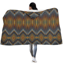 Load image into Gallery viewer, Fire Feather Grey Hooded Blanket
