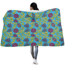 Load image into Gallery viewer, Beaded Nouveau Lime Hooded Blanket
