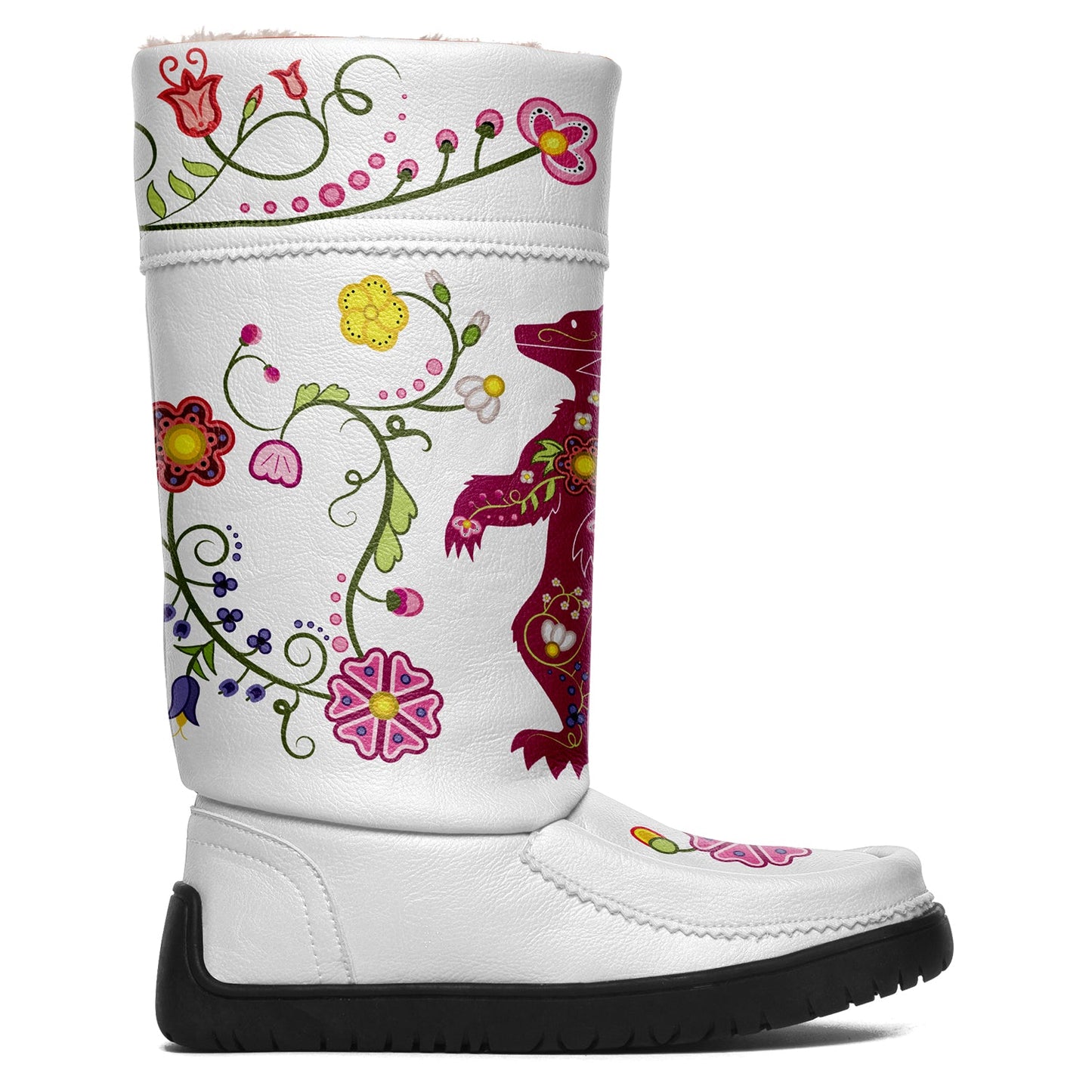 Floral Maskwa Real Leather MocLux