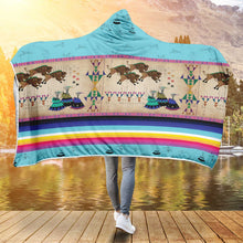 Load image into Gallery viewer, Buffalos Running Sky Hooded Blanket
