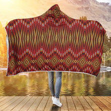 Load image into Gallery viewer, Fire Feather Red Hooded Blanket
