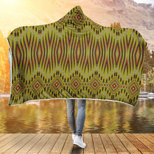 Load image into Gallery viewer, Fire Feather Yellow Hooded Blanket
