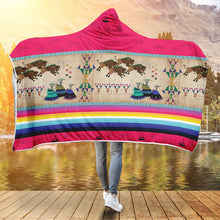 Load image into Gallery viewer, Buffalos Running Berry Hooded Blanket
