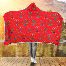 Load image into Gallery viewer, Dakota Damask Red Hooded Blanket
