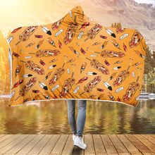 Load image into Gallery viewer, TRD - feather orange Hooded Blanket
