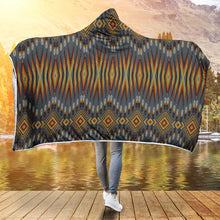 Load image into Gallery viewer, Fire Feather Grey Hooded Blanket
