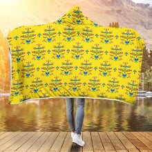 Load image into Gallery viewer, Dakota Damask Yellow Hooded Blanket
